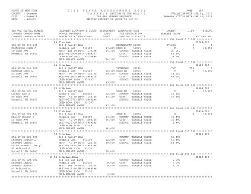 STATE OF NEW YORK 2 0 1 1 ... - City of Hornell