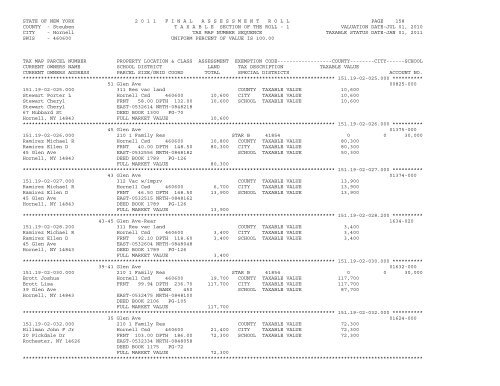 STATE OF NEW YORK 2 0 1 1 ... - City of Hornell