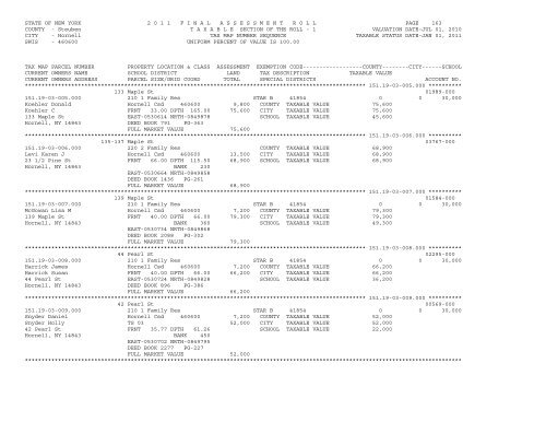 STATE OF NEW YORK 2 0 1 1 ... - City of Hornell