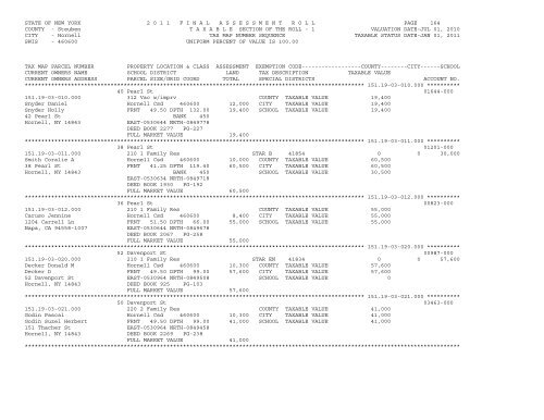 STATE OF NEW YORK 2 0 1 1 ... - City of Hornell