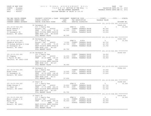 STATE OF NEW YORK 2 0 1 1 ... - City of Hornell