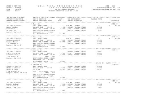 STATE OF NEW YORK 2 0 1 1 ... - City of Hornell