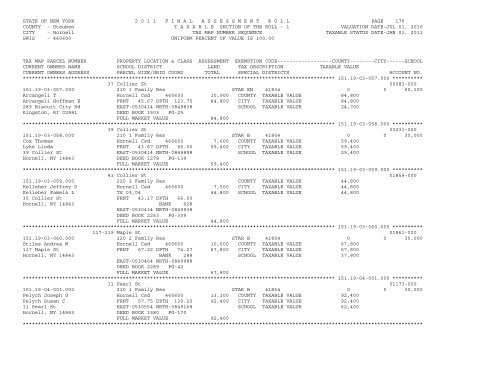 STATE OF NEW YORK 2 0 1 1 ... - City of Hornell