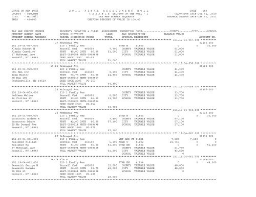 STATE OF NEW YORK 2 0 1 1 ... - City of Hornell