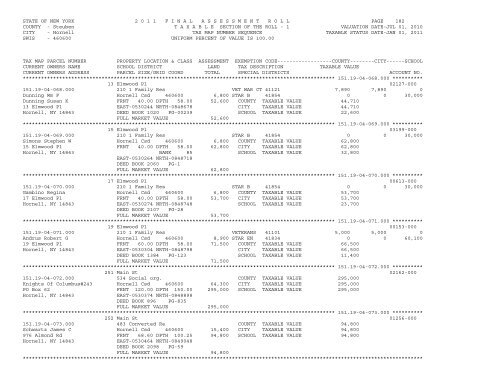 STATE OF NEW YORK 2 0 1 1 ... - City of Hornell