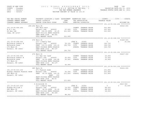 STATE OF NEW YORK 2 0 1 1 ... - City of Hornell