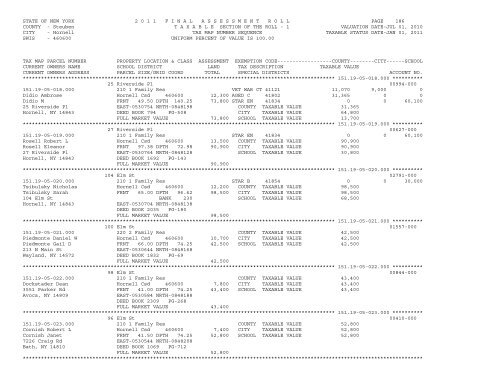 STATE OF NEW YORK 2 0 1 1 ... - City of Hornell