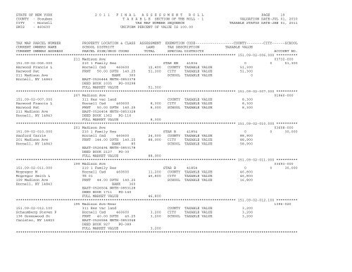 STATE OF NEW YORK 2 0 1 1 ... - City of Hornell