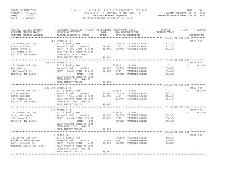 STATE OF NEW YORK 2 0 1 1 ... - City of Hornell