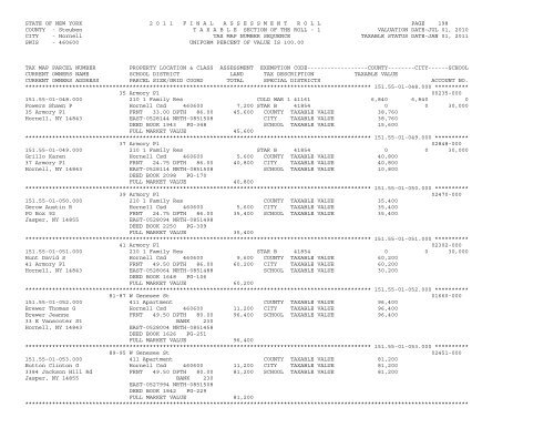 STATE OF NEW YORK 2 0 1 1 ... - City of Hornell