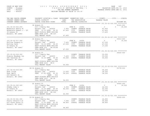 STATE OF NEW YORK 2 0 1 1 ... - City of Hornell