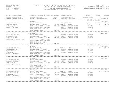 STATE OF NEW YORK 2 0 1 1 ... - City of Hornell