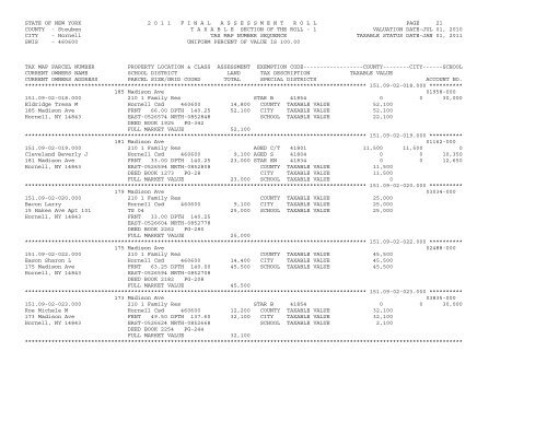 STATE OF NEW YORK 2 0 1 1 ... - City of Hornell