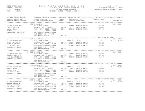 STATE OF NEW YORK 2 0 1 1 ... - City of Hornell