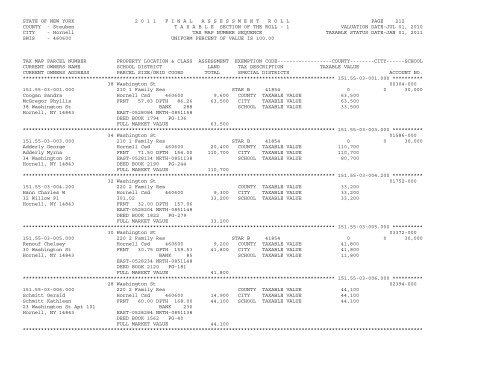 STATE OF NEW YORK 2 0 1 1 ... - City of Hornell