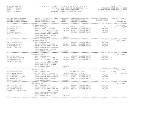 STATE OF NEW YORK 2 0 1 1 ... - City of Hornell