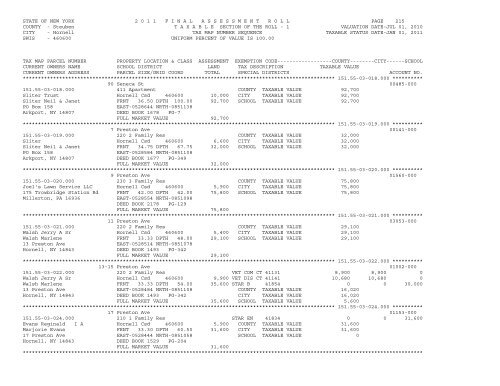 STATE OF NEW YORK 2 0 1 1 ... - City of Hornell