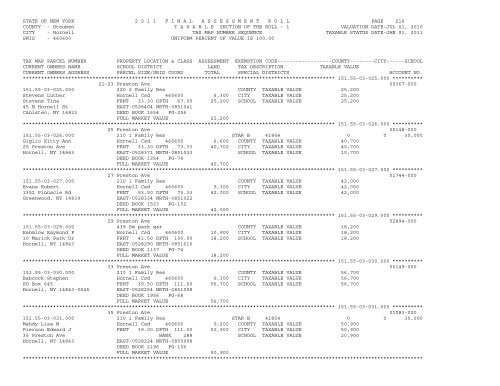 STATE OF NEW YORK 2 0 1 1 ... - City of Hornell