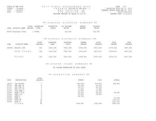 STATE OF NEW YORK 2 0 1 1 ... - City of Hornell