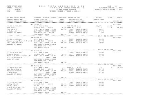 STATE OF NEW YORK 2 0 1 1 ... - City of Hornell