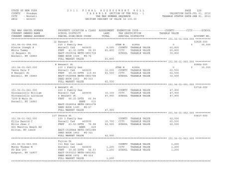 STATE OF NEW YORK 2 0 1 1 ... - City of Hornell