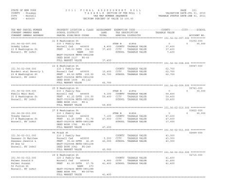 STATE OF NEW YORK 2 0 1 1 ... - City of Hornell