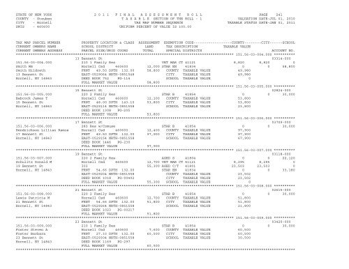 STATE OF NEW YORK 2 0 1 1 ... - City of Hornell