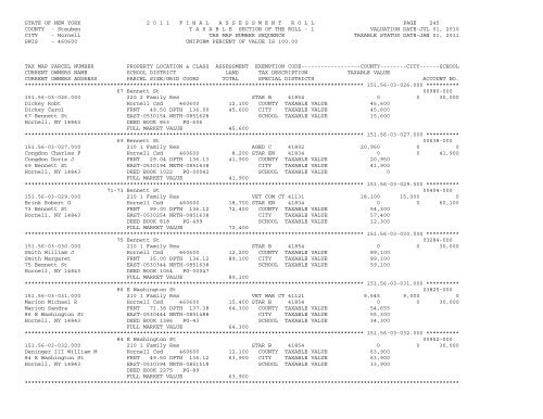 STATE OF NEW YORK 2 0 1 1 ... - City of Hornell