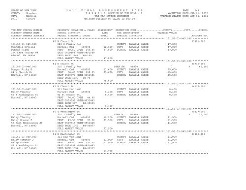 STATE OF NEW YORK 2 0 1 1 ... - City of Hornell