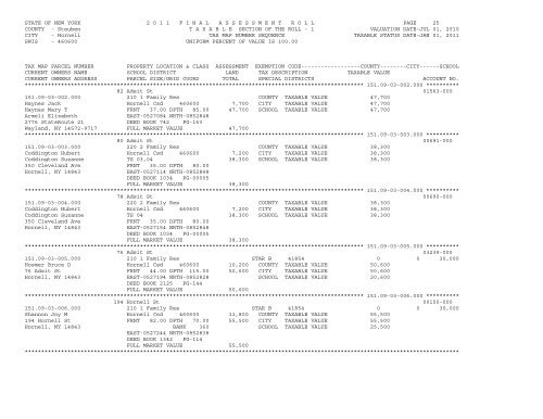 STATE OF NEW YORK 2 0 1 1 ... - City of Hornell