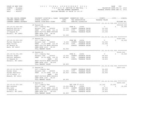 STATE OF NEW YORK 2 0 1 1 ... - City of Hornell