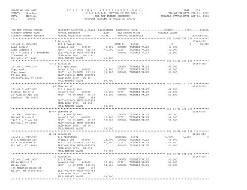 STATE OF NEW YORK 2 0 1 1 ... - City of Hornell