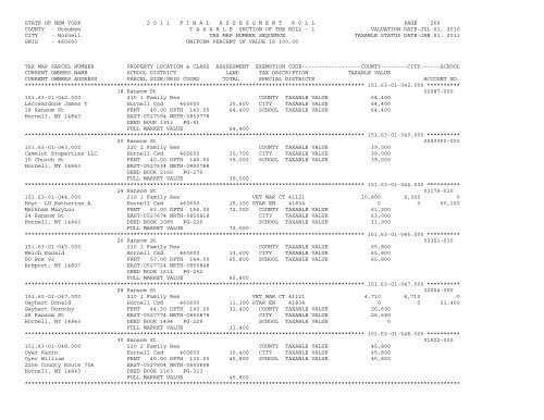 STATE OF NEW YORK 2 0 1 1 ... - City of Hornell