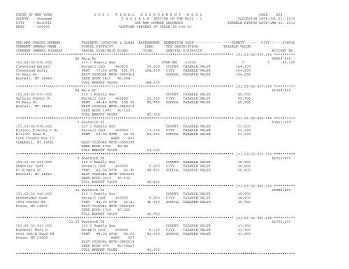 STATE OF NEW YORK 2 0 1 1 ... - City of Hornell