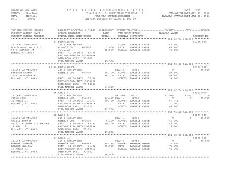 STATE OF NEW YORK 2 0 1 1 ... - City of Hornell