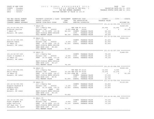 STATE OF NEW YORK 2 0 1 1 ... - City of Hornell