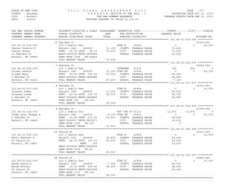 STATE OF NEW YORK 2 0 1 1 ... - City of Hornell