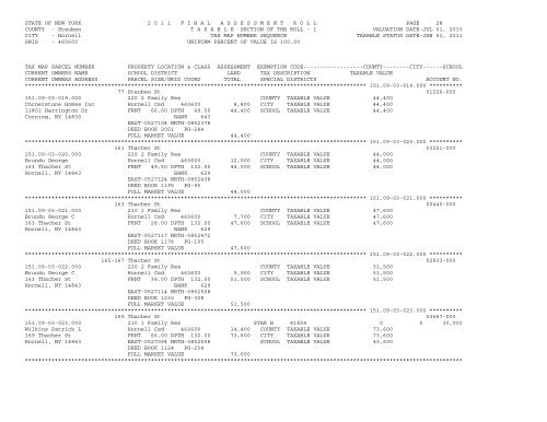 STATE OF NEW YORK 2 0 1 1 ... - City of Hornell