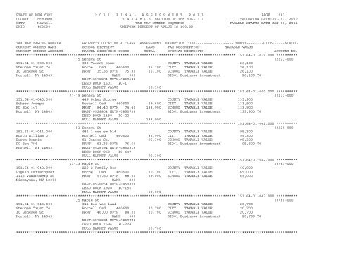 STATE OF NEW YORK 2 0 1 1 ... - City of Hornell