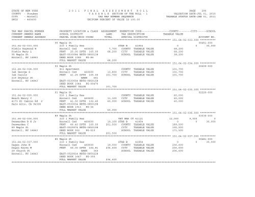 STATE OF NEW YORK 2 0 1 1 ... - City of Hornell