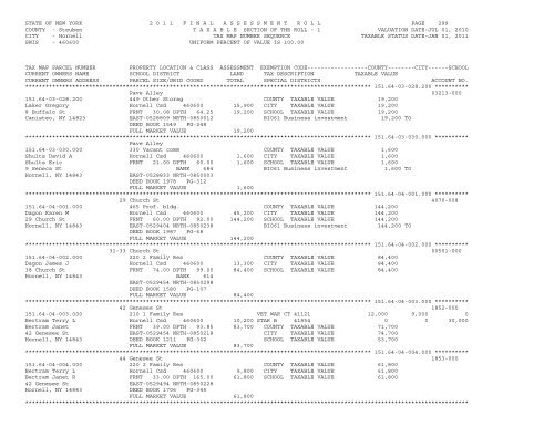 STATE OF NEW YORK 2 0 1 1 ... - City of Hornell