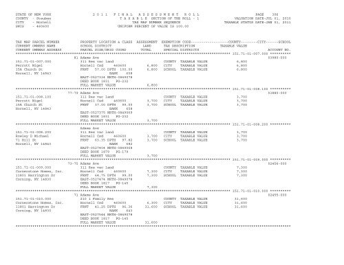 STATE OF NEW YORK 2 0 1 1 ... - City of Hornell