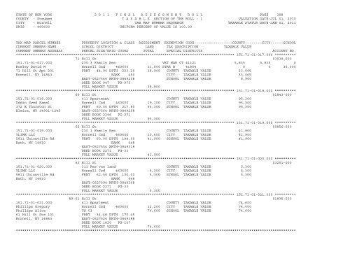 STATE OF NEW YORK 2 0 1 1 ... - City of Hornell