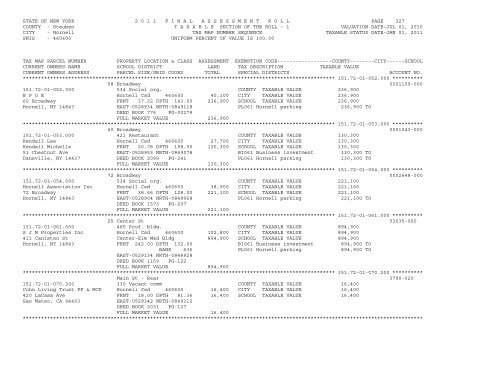 STATE OF NEW YORK 2 0 1 1 ... - City of Hornell