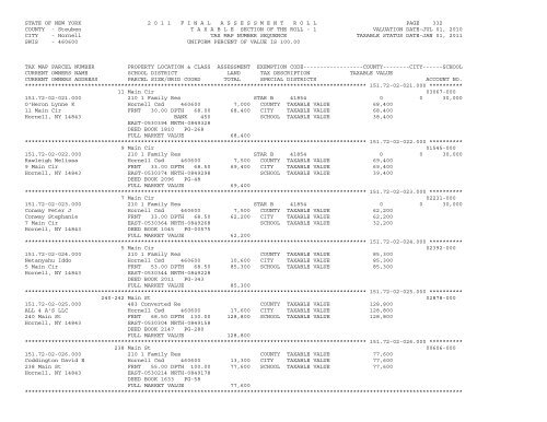 STATE OF NEW YORK 2 0 1 1 ... - City of Hornell