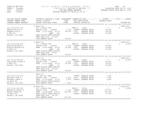 STATE OF NEW YORK 2 0 1 1 ... - City of Hornell