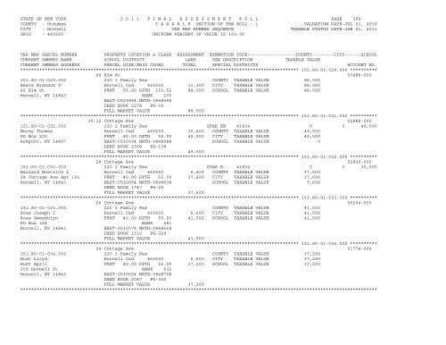 STATE OF NEW YORK 2 0 1 1 ... - City of Hornell