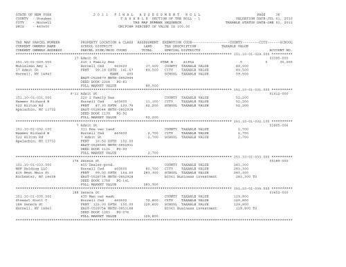 STATE OF NEW YORK 2 0 1 1 ... - City of Hornell