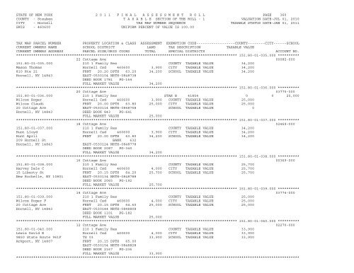 STATE OF NEW YORK 2 0 1 1 ... - City of Hornell