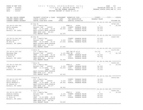 STATE OF NEW YORK 2 0 1 1 ... - City of Hornell